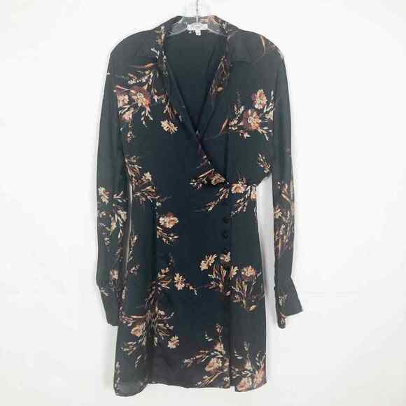 Equipment Long Sleeve V-Neck Women's Floral Faux Wrap Dress Size XS - Picture 2 of 14